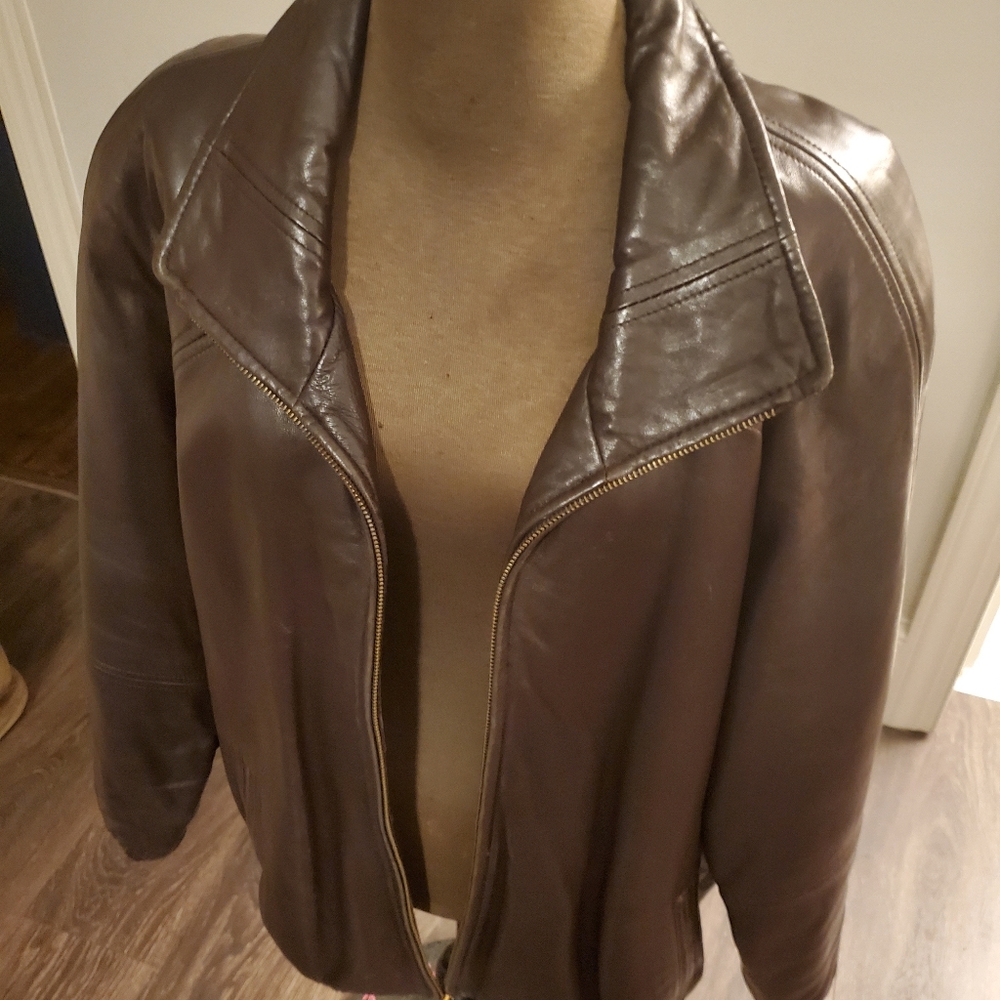 Chocolate Brown leather jacket